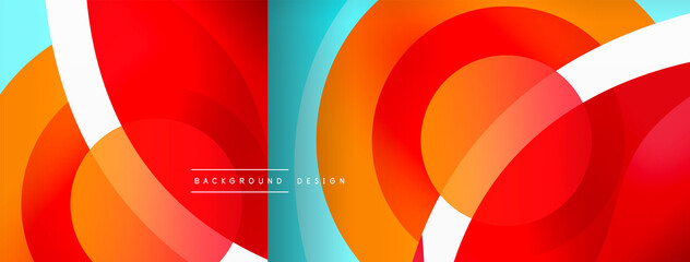 Creative geometric wallpaper. Minimal abstract background. Circle wave and round shapes composition vector illustration for wallpaper banner background or landing page