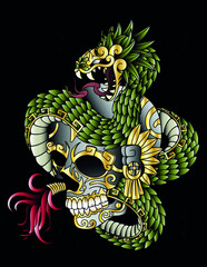 quetzalcoatl aztec god design