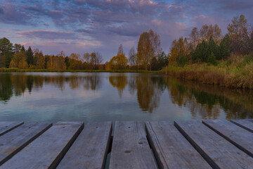  wooden bridge over the river