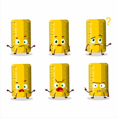 Canvas Print - Cartoon character of yellow ruler with what expression