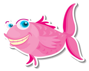 Wall Mural - Cute fish sea animal cartoon sticker