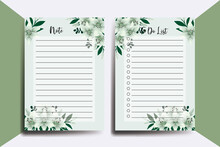 To Do List Planner Template Lily Flower Design