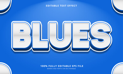 Poster - Blues text style editable text effect