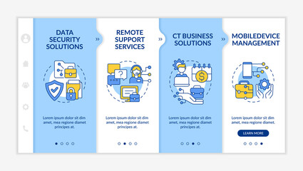 Wall Mural - computer services for business blue and white onboarding template. responsive mobile website with li