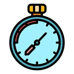 Poster - Auction stopwatch icon. Outline auction stopwatch vector icon color flat isolated