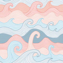 Poster - Abstract Sea Background. Seamless Pattern for your design