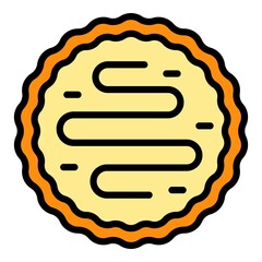 Sticker - Bakery apple pie icon. Outline bakery apple pie vector icon color flat isolated
