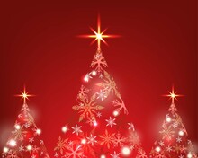 Red Light Star Snowflake Christmas Tree