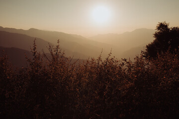 Canvas Print - sunset in the mountains