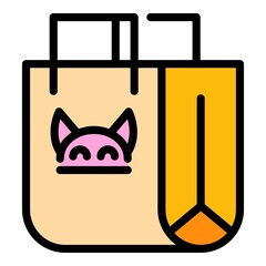 Poster - Cat device icon. Outline cat device vector icon color flat isolated