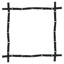 Bamboo Square Frame Isolated. Vector.