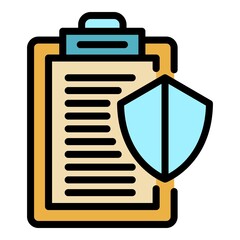 Poster - Control clipboard icon. Outline control clipboard vector icon color flat isolated