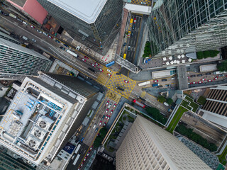 Canvas Print - Top down view of Hong Kong city