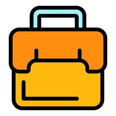 Sticker - Business bag icon. Outline business bag vector icon color flat isolated