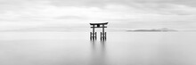 Japanese Torii Gate At Lake Biwa, Shiga Prefecture, Japan