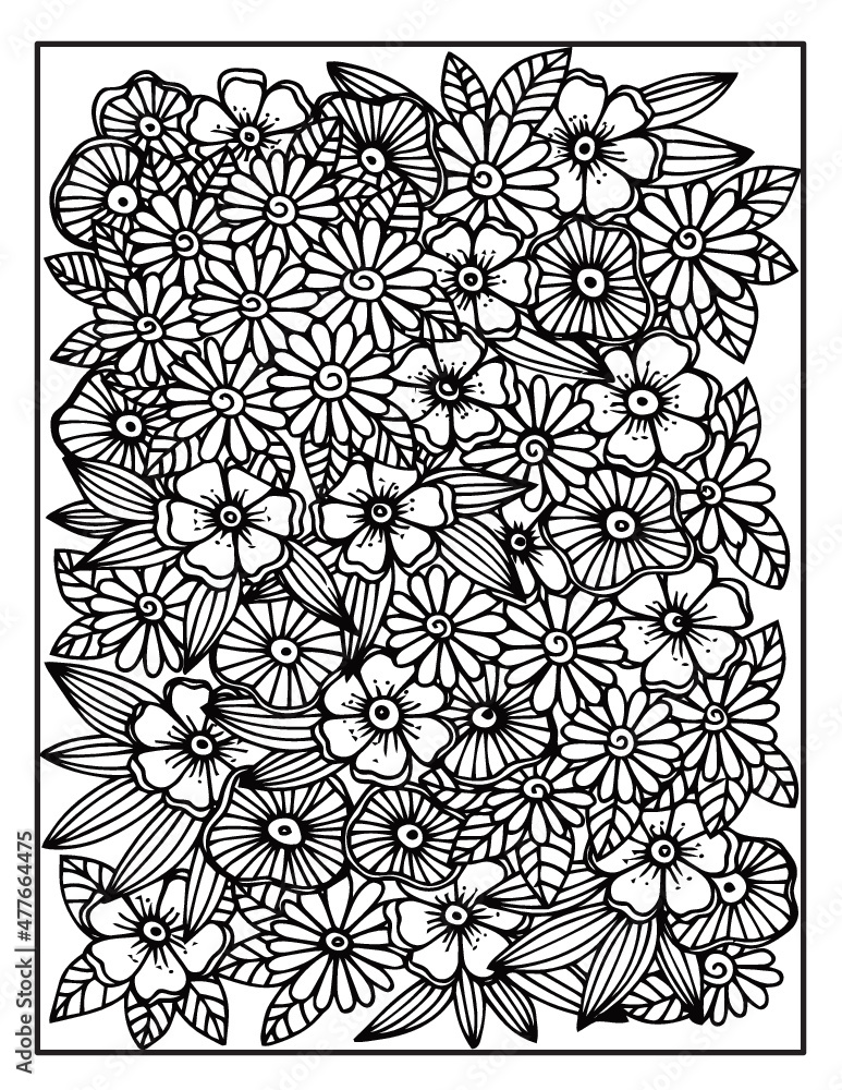 pattern coloring page for adult Stock Vector | Adobe Stock