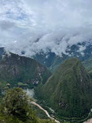 Canvas Print - Views of Macchu Picchu in the clouds