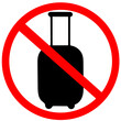 luggage not allowed, prohibition, passenger suitcase not allowed circle prohibited warning vector road sign on transparent background