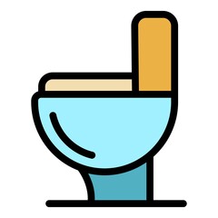 Sticker - Apartment toilet icon. Outline apartment toilet vector icon color flat isolated