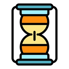 Sticker - Sand watch icon. Outline sand watch vector icon color flat isolated