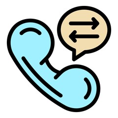 Sticker - Phone support icon. Outline phone support vector icon color flat isolated