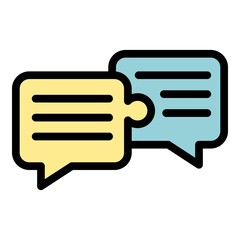 Wall Mural - Business collaboration chat conversation icon. Outline business collaboration chat conversation vector icon color flat isolated