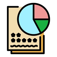 Poster - Expertise data icon. Outline expertise data vector icon color flat isolated