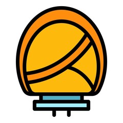 Wall Mural - Fashionable child bicycle seat icon. Outline fashionable child bicycle seat vector icon color flat isolated