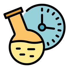 Wall Mural - chemical flask lesson icon. outline chemical flask lesson vector icon color flat isolated