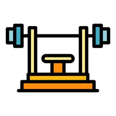 Poster - School fitness gym icon. Outline school fitness gym vector icon color flat isolated