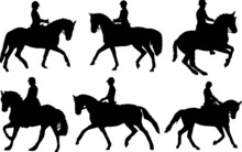 Horse Dressage Silhouette Pack