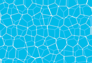 Water surface.Sea wave pattern.Blue swimming pool texture.River or ocean surface.Ripple and flow.Mosaic tiles.Abstract background.Summer or liquid. concept.Cartoon vector illustration.