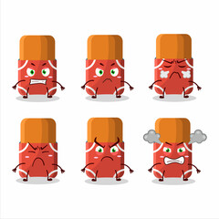 Canvas Print - red eraser cartoon character with various angry expressions