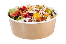 Carton Takeaway Bowl With Fast Food Salad