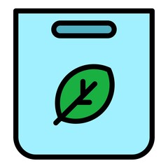 Sticker - Ecologic leaf pack icon. Outline ecologic leaf pack vector icon color flat isolated