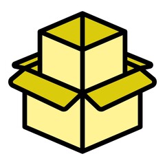 Canvas Print - Eco storage boxes icon. Outline eco storage boxes vector icon color flat isolated