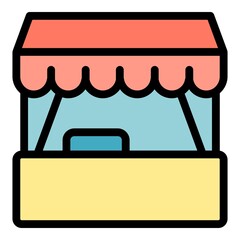 Sticker - City stall icon. Outline city stall vector icon color flat isolated