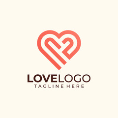 Wall Mural - Love heart symbol logo design element