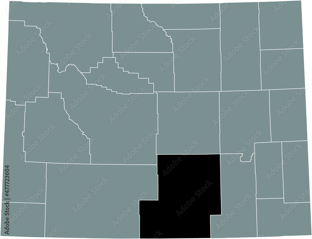 Black highlighted location map of the Carbon County inside gray ...