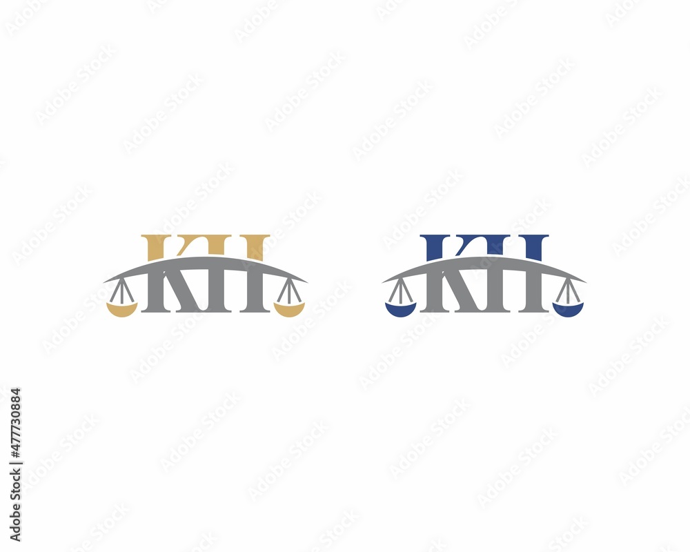 Letters KH Logo With Scale of Justice Logo Icon 001 Stock Vector ...