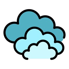 Wall Mural - cloudy sky icon. outline cloudy sky vector icon color flat isolated