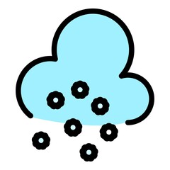 Wall Mural - snowflake cloud icon. outline snowflake cloud vector icon color flat isolated