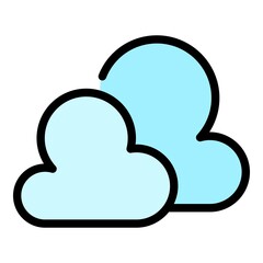 Wall Mural - cloudy meteo icon. outline cloudy meteo vector icon color flat isolated