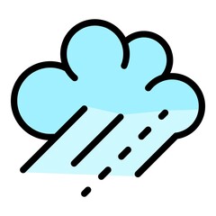 Wall Mural - drizzle clouds icon. outline drizzle clouds vector icon color flat isolated