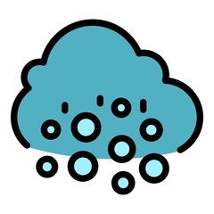 Wall Mural - Weather rain cloud icon. Outline weather rain cloud vector icon color flat isolated