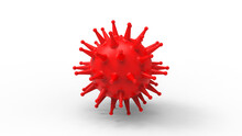 3D Rendering - Isolated Red Virus Shape