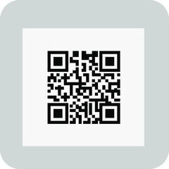 qr code button, vector illustration