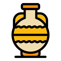 Poster - Handmade amphora icon. Outline handmade amphora vector icon color flat isolated