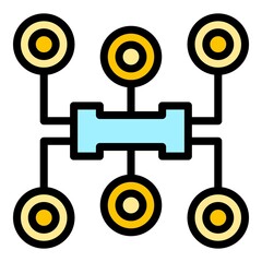 Digital target audience icon. Outline digital target audience vector icon color flat isolated