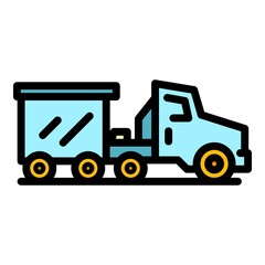 Sticker - Airport truck icon. Outline airport truck vector icon color flat isolated
